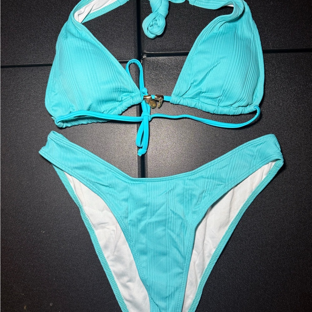 SHEIN Turquoise Bikini Set